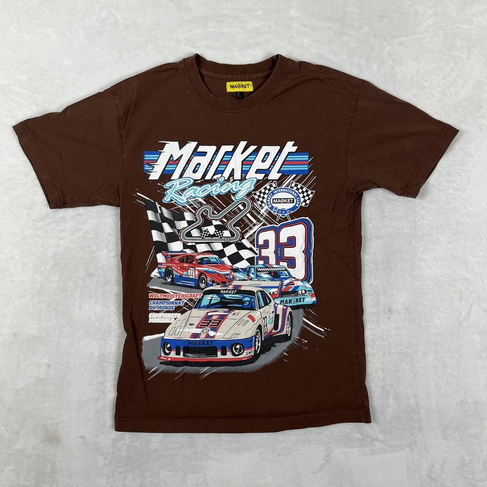 China Town Market T-Shirt Mens Small Brown Racing Race Car Motorsports
